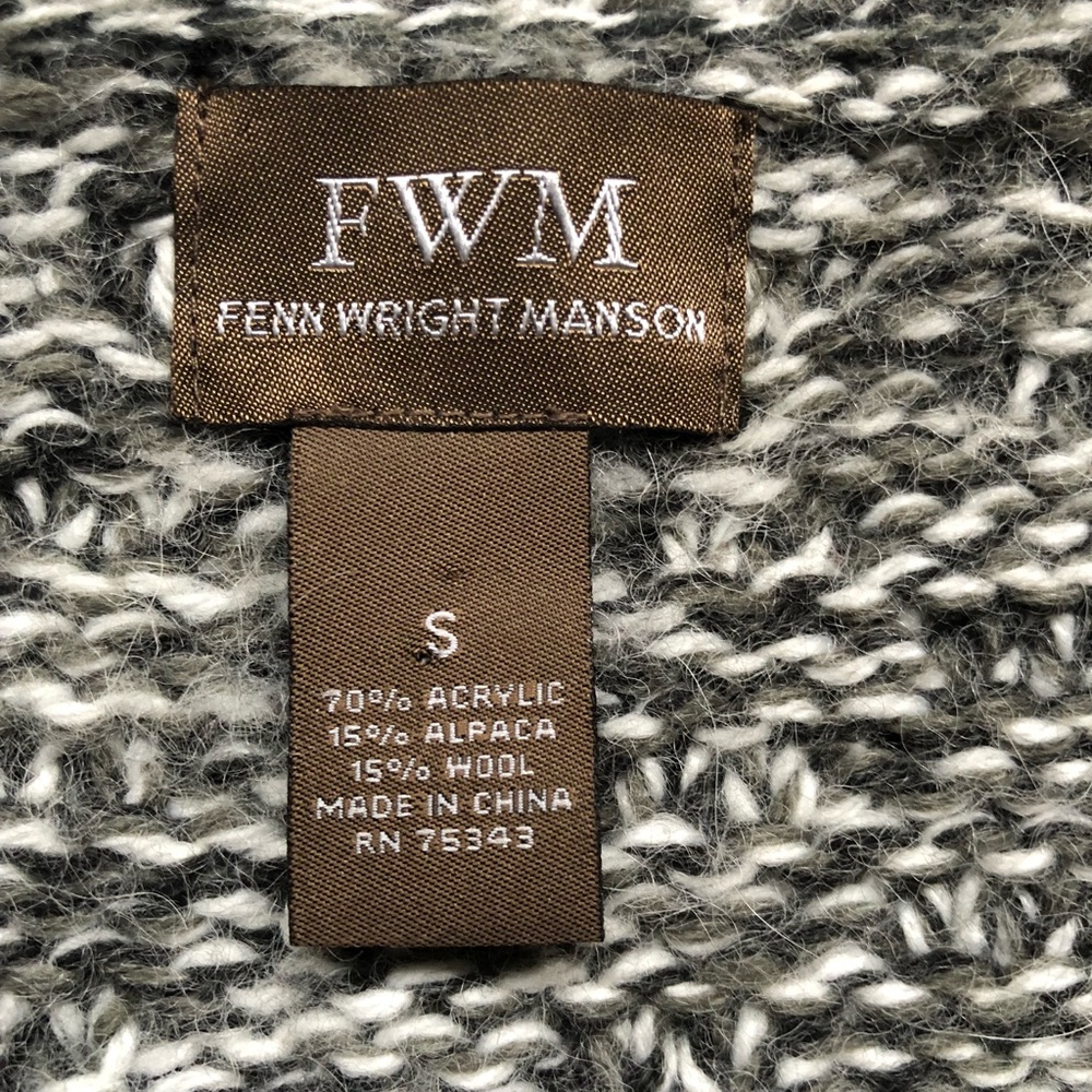 Fenn Wright Manson Gray and White Cardigan Sweater - Picture 7 of 7